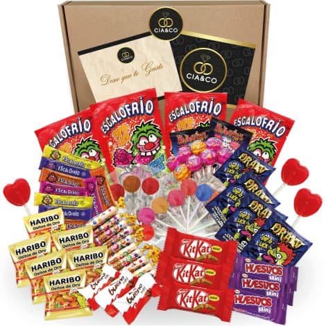 Pack de dulces y chocolates con tarjeta regalo · Selección Cia&Co, 800 gr de golosinas ideal para fiestas.