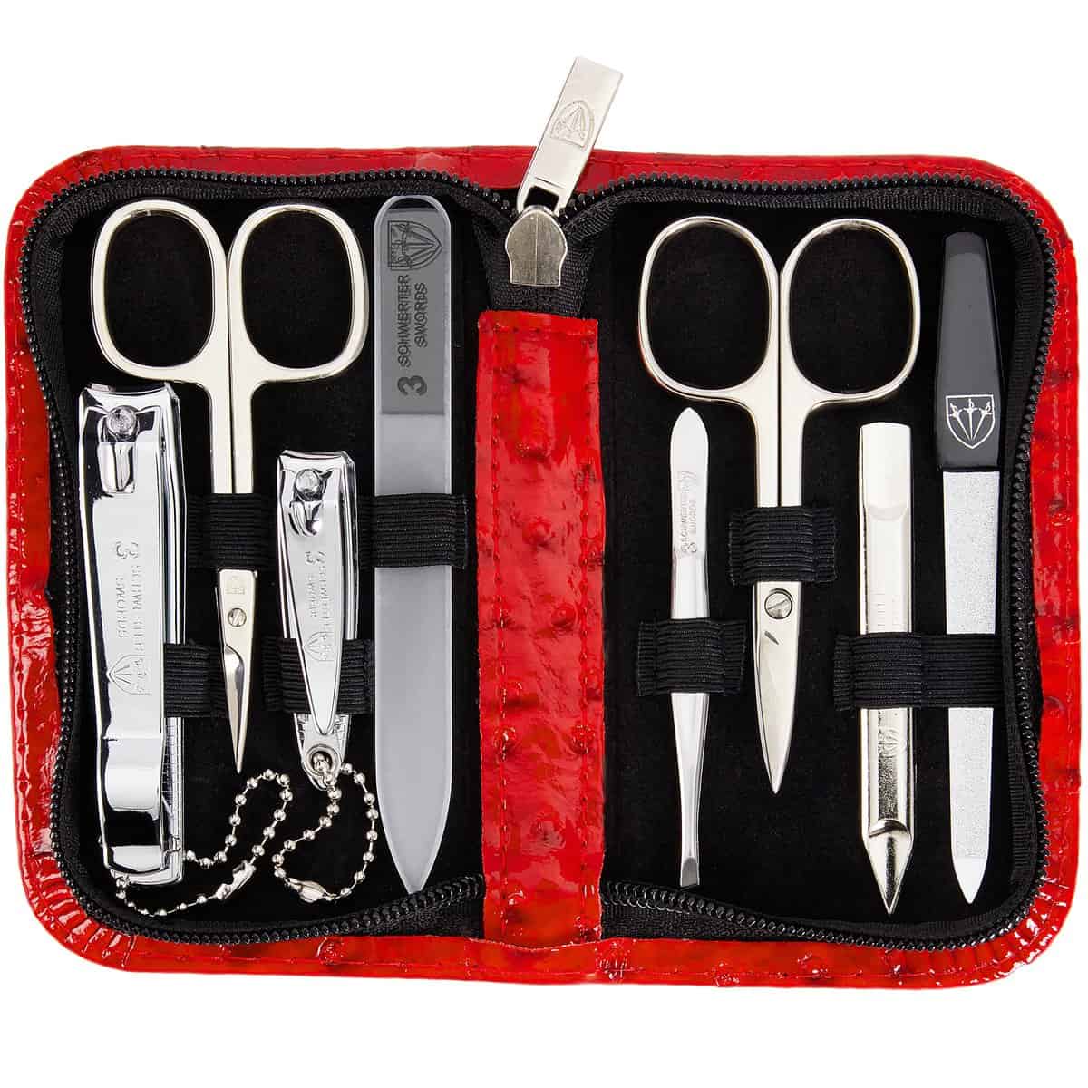 3 Swords Germany - Set para el cuidado de las uñas ´Salamanca` de viaje con estuche para manicura y pedicura con lima de uñas de vidrio - Calidad de marca by 3 Swords (7650)