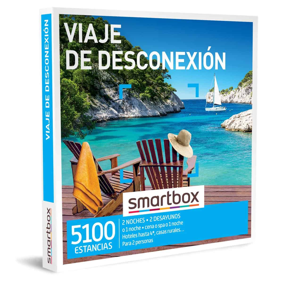 Smartbox - Caja Regalo Viaje de desconexión - Idea de Regalo para Novias - 1 Noche con Desayuno y Cena o Acceso SPA para 2 Personas