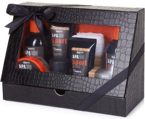 Kit masculino de cuidado personal Spa Sport BRUBAKER – Gel, champú, desodorante, crema, peeling, loción, jabón y paño en caja. ¡Ideal para duchas!