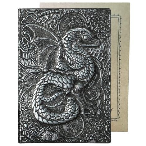 Cuaderno A5 de Rayas con Tapa Dura, Bonito, de Cuero, con Relieve, 200 Páginas en 2 Colores, Hecho a Mano, Diario de Viaje. Regalo de Aniversario para Mujer, Hombre o Mamá. 3Dcontinuar Plateado.