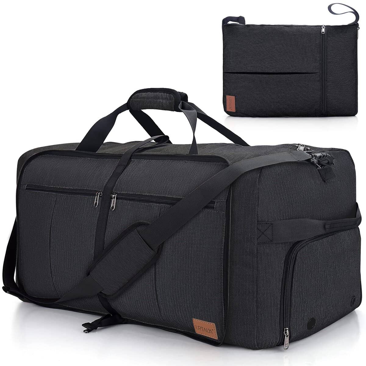 Urtala Bolsa de Viaje Plegable para Hombre y Mujer, 120 L, Bolsa de Fin de Semana, con Compartimento para Zapatos, Impermeable