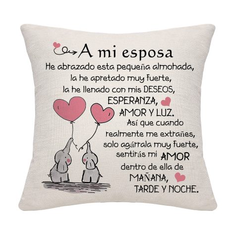 Funda de Cojín Abrazo para Esposa Bommex: Regalo ideal para Cumpleaños o San Valentín.