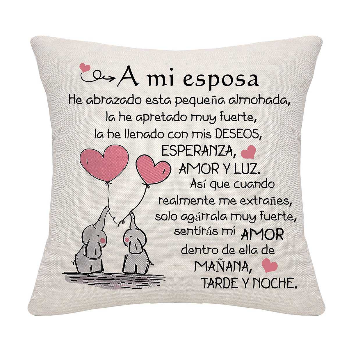 Bommex Esposa Funda de Cojín Abrazo Funda de Almohada Funda de Almohada para Esposa Regalo de Cumpleaños Día de San Valentín (Esposa)