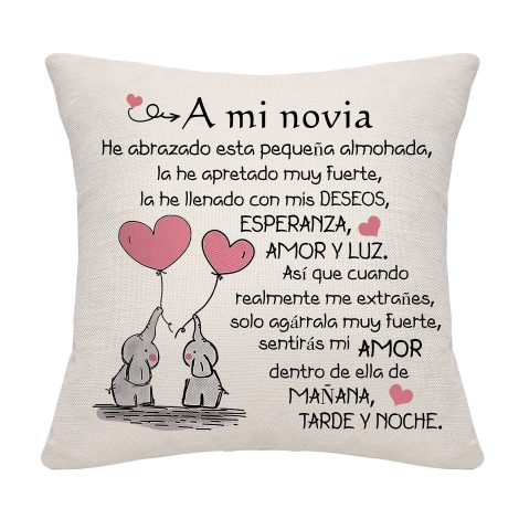 Funda de Cojín Especial Novia Bommex, regalo ideal para aniversario, cumpleaños o Día de San Valentín.