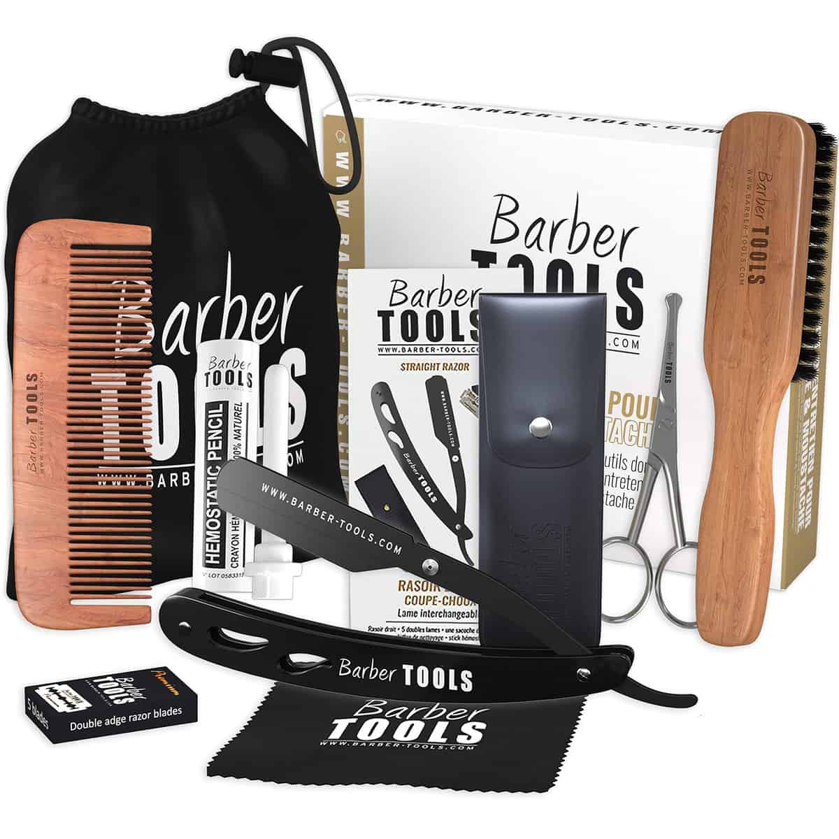 Kit de cuidado y cuidado para barba y afeitado. 10 Accesorios ? BARBER TOOLS ?