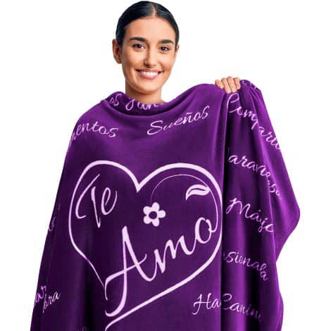 Manta de regalo romántico para tu esposa, con amorosos Te Amo, ideal para cumpleaños y aniversario.